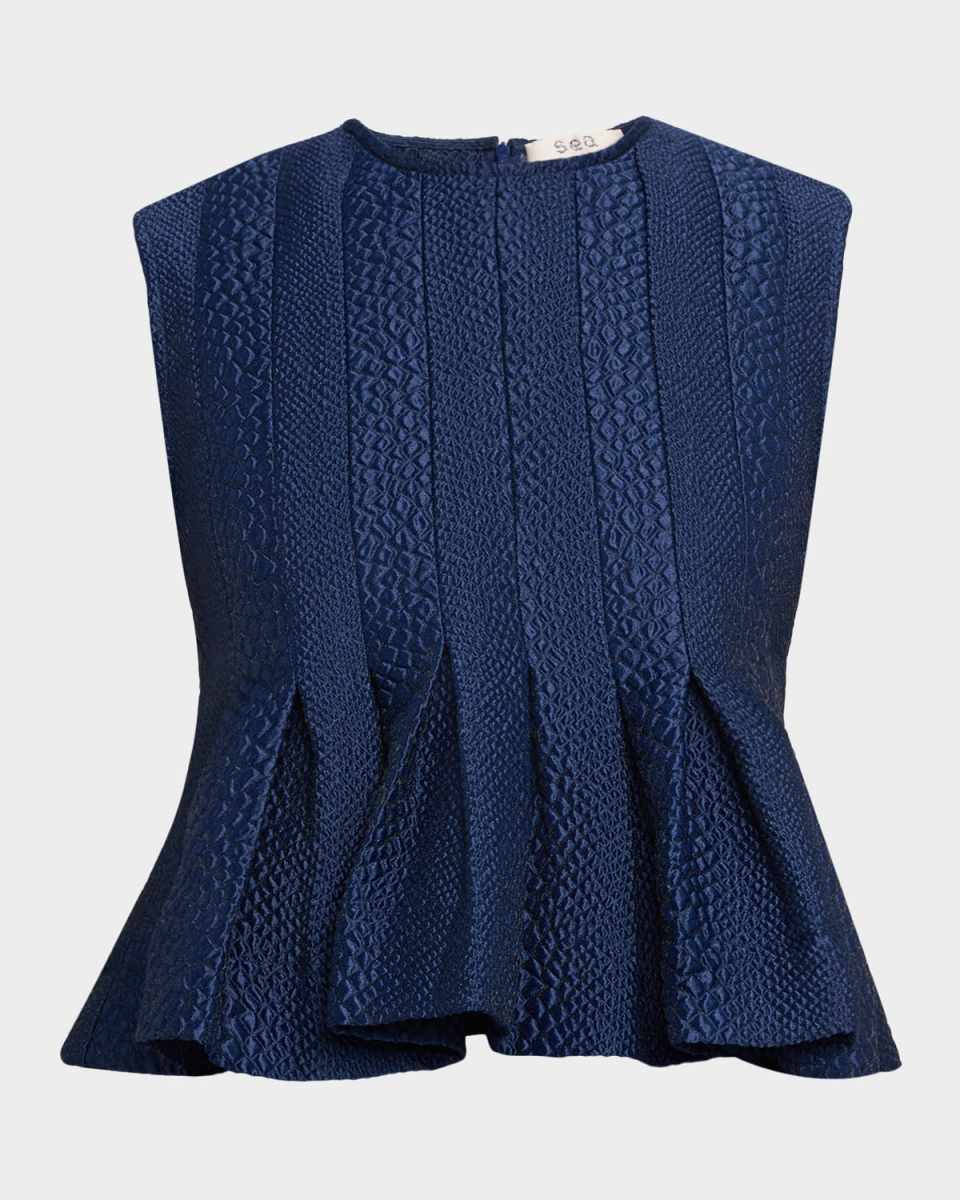 Fayetta Embossed Peplum Tank Top